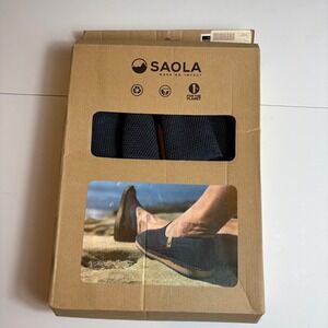 SAOLA Sequoia II Slip On Shoes Mens 11 Navy Knit Vegan Eco Casual‎
